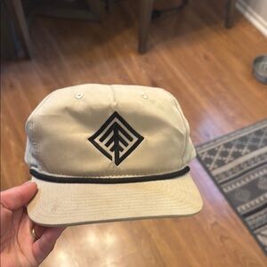 Beige Cap with Black Logo
